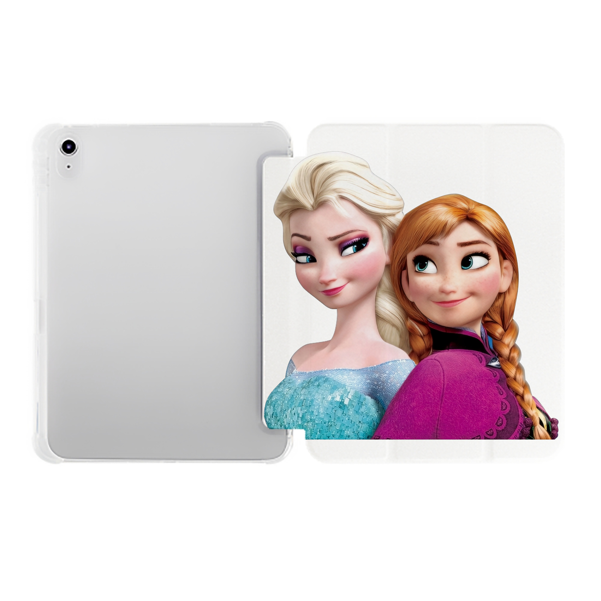 （画像用） アナと雪の女王 アンナ エルサ Frozen Anna Elsa IPad ケース ペン収納付き 三つ折りスタンド PUレザー×シリコン 対応機種9.5/10.5/10.9インチ
